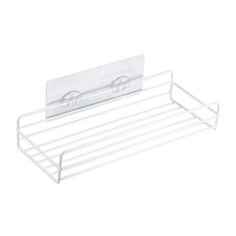 

wrought iron wall-mounted racs free punching bathroom storage rack storage shelf shower wall shelf kitchen bathr Stainless Steel