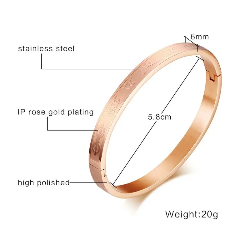 Женский браслет из нержавеющей стали модный золотого/розового/серебряного цвета