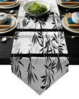 Современный Настольный бегун черный белый бамбук китайский стиль чернильный лист растительный настольный бегун s для свадебной вечеринки домашний обеденный стол Крышка