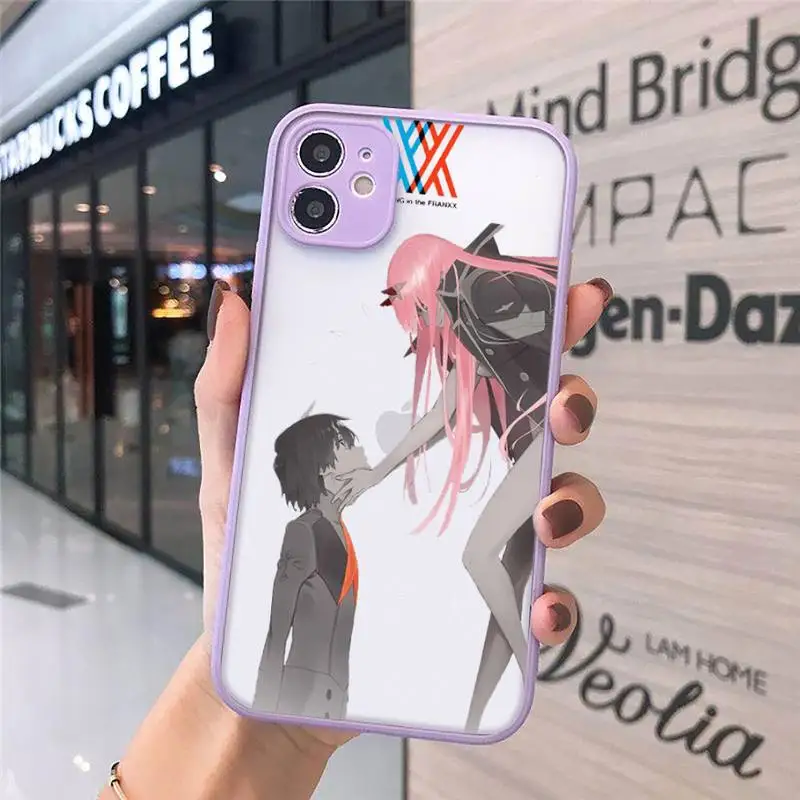 

Zero Two Darling in the FranXX Anime Phone Cases Matte Transparent For iPhone 12 Mini 11 Pro XR XS Max 7 8 Plus