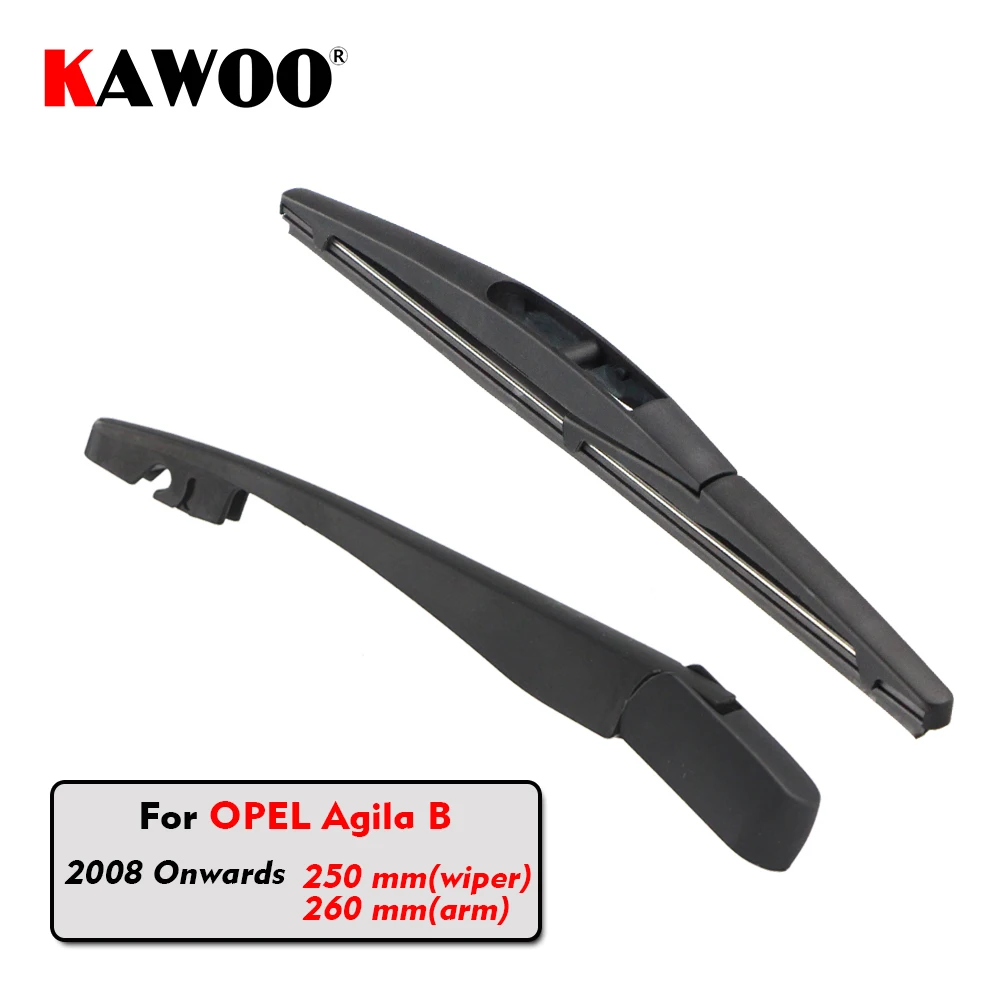 

KAWOO Car Rear Wiper Blade Blades Back Window Wipers Arm For OPEL Agila B Hatchback (2008 Onwards) 250mm Auto Windscreen Blade