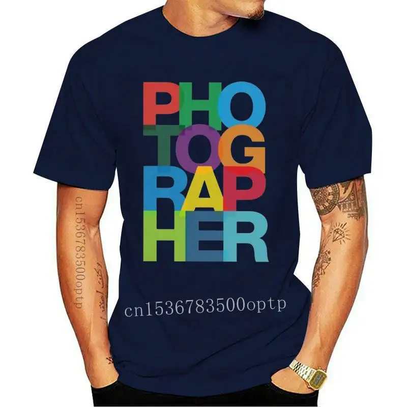 

New Cheap Colorful Photographer T Shirts Mens Make Your Own Short Sleeves Black Crew Neck T-Shirts