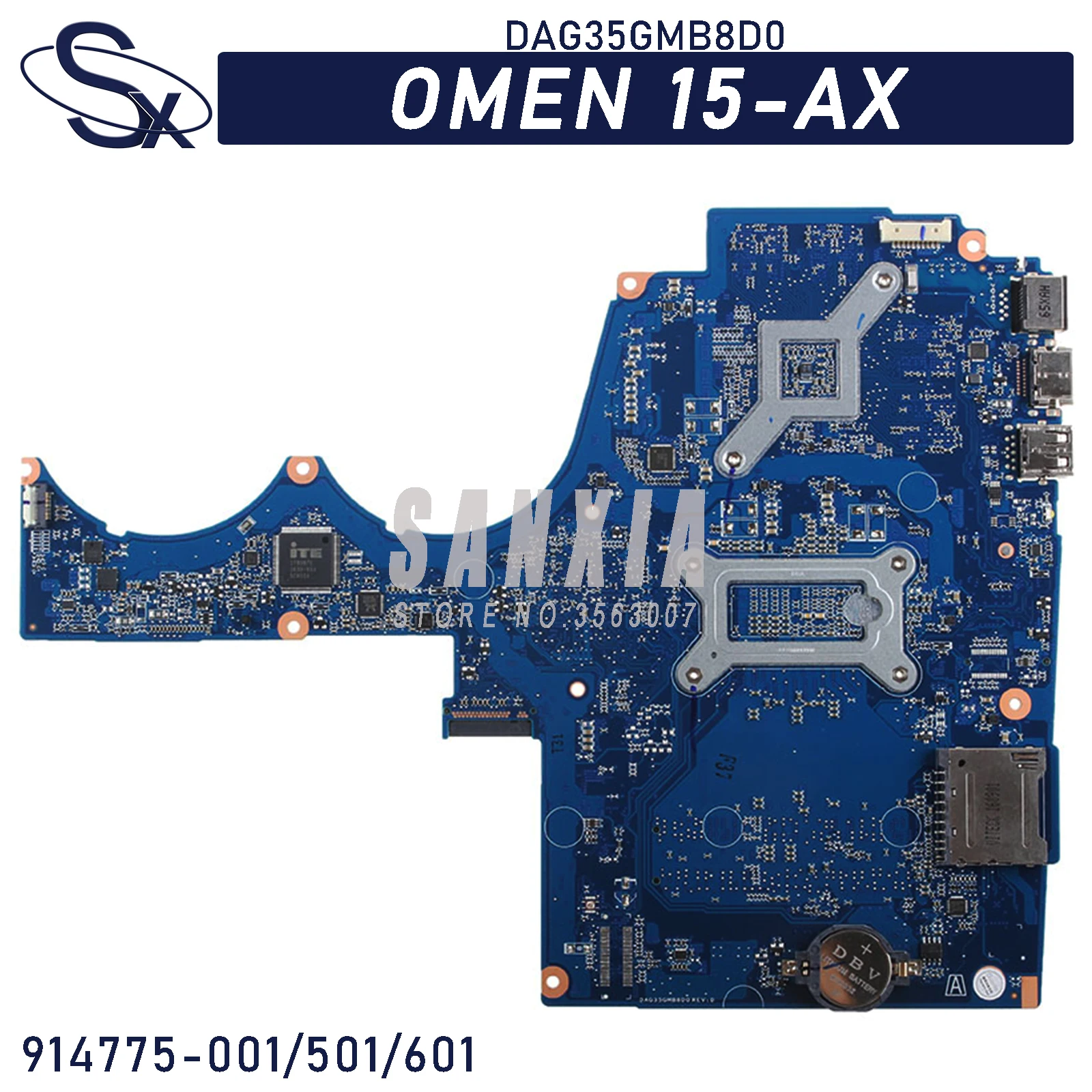 Материнская плата KEFU DAG35GMB8D0 для ноутбука HP OMEN 15 AX оригинальная материнская I7 7700HQ