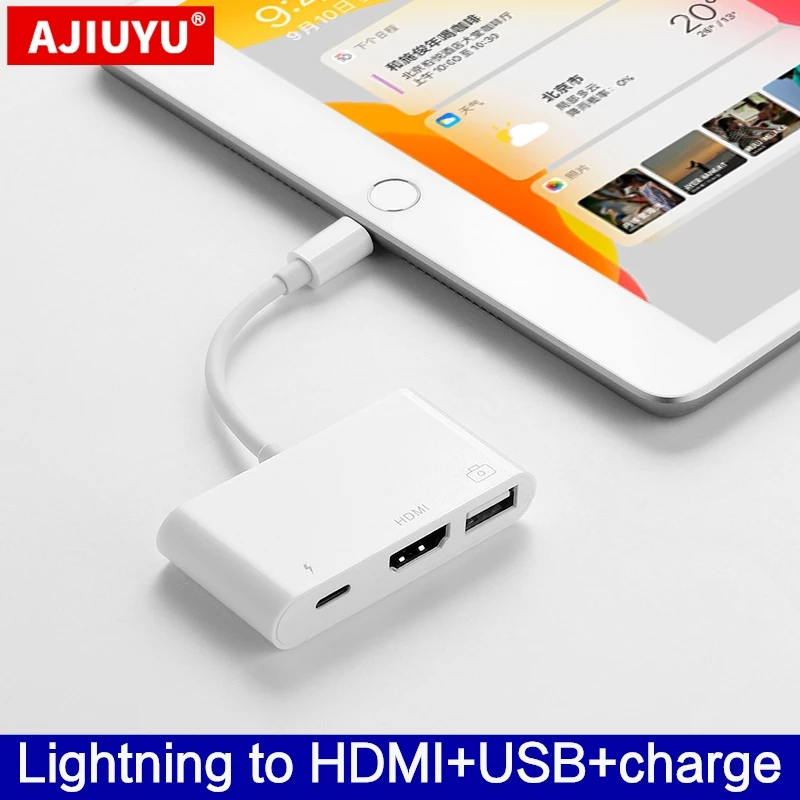 

AJIUYU OTG Lightning USB Adapter Converter For apple iPad Air 3/2 pro mini 4 5 10.2 9.7 hub HDMI dock Connect keyboard Camera