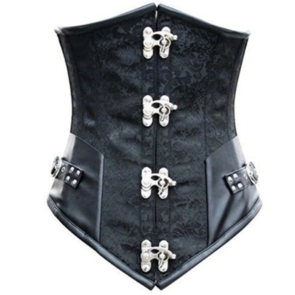Для женщин ретро парчовый Готический Сталь костей Бюстье корсет в стиле стимпанк