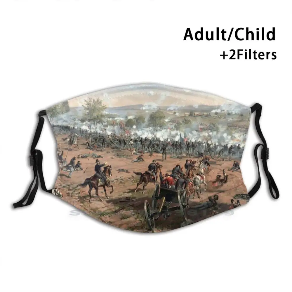 

The Battle Of Gettysburg Reusable Mouth Face Mask With Filters Kids Civil War Union Military American History Gettysburg Battle