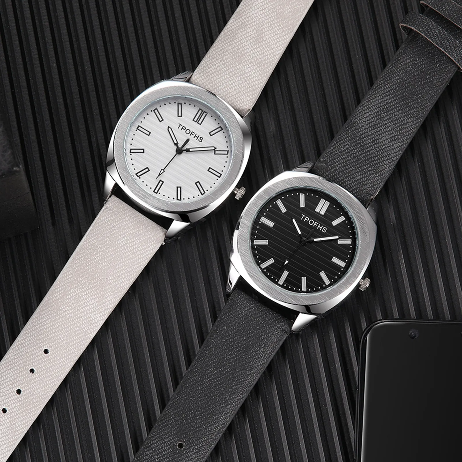 

2021 Minimalist New Fashion Watches Trendy Versatile Quartz Watch Canvas Pattern Imitation Leather Watch relogio feminino F5
