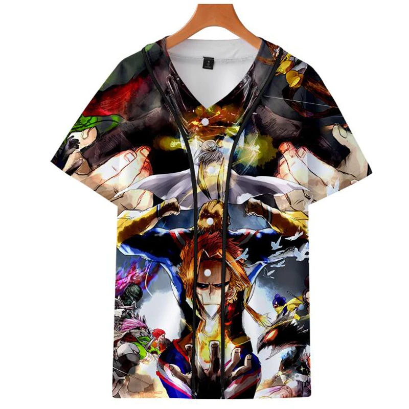 

My Hero Academia 3D Print Women/Men Baseball T Shirt Summer Short Sleeve Funny Tshirts Streetwear Hip Hop Baseball Tee Shirts