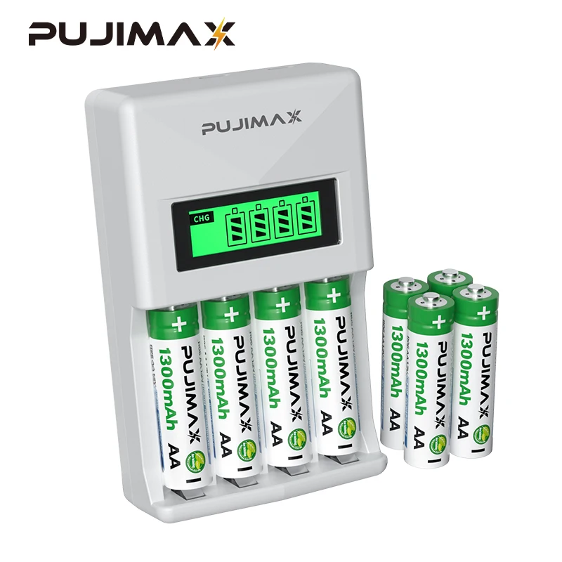 

PUJIMAX 1.2V 4slot Universal Battery Charger AA AAA Rechargeable Batteries With USB Cable For Lectronic Equipment Flashlight Toy