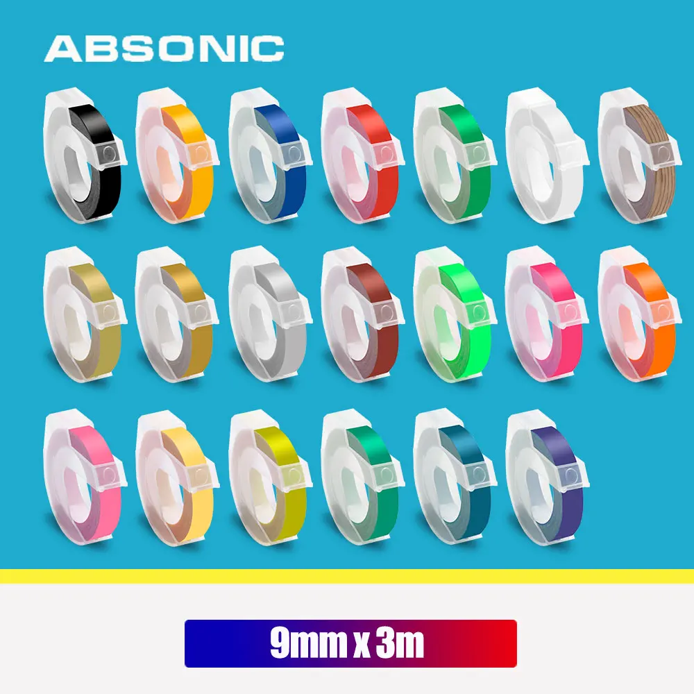 ABS 1 шт. 9 мм * 3 м для Dymo 3D пластиковая искусственная рельефная этикетка ПВХ