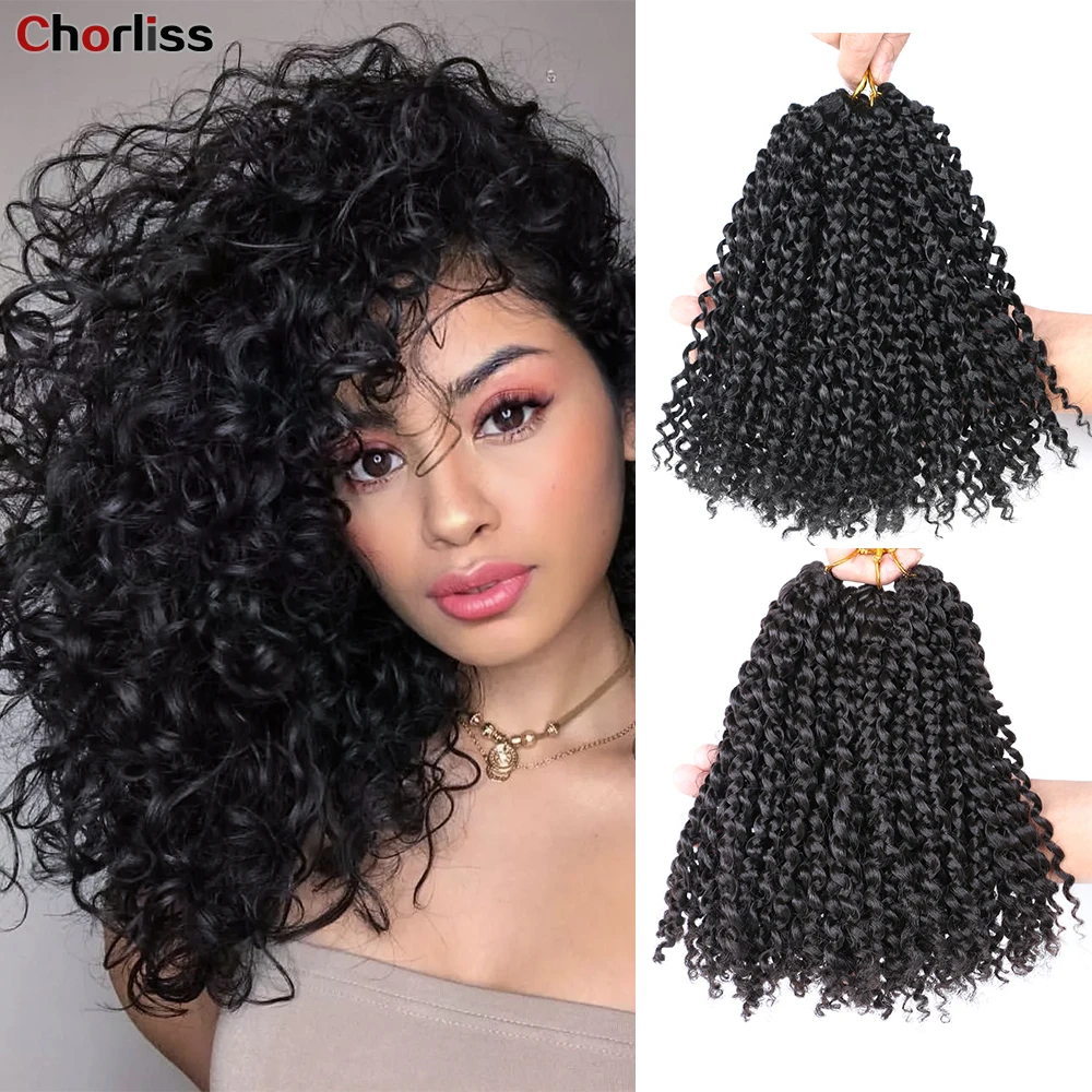 

8Inch Ombre Short Hair Synthetic Crochet Braiding Hair Marley Bob Hair Extensions Braids For Black Women Kinky Curly Twist Hair