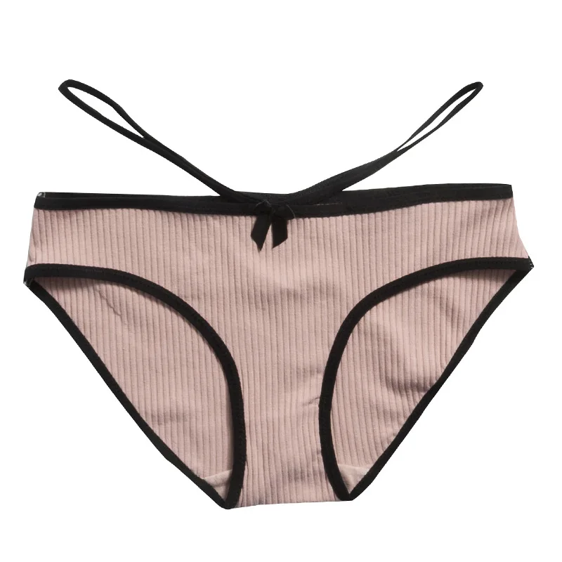 2019 женские полосатые трусы из чистого хлопка сексуальное бесшовное летнее