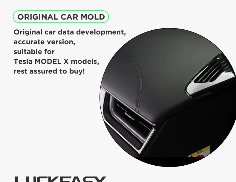 LUCKEASY приборной панели воздуха на выходе декоративные наклейки Патчи для Tesla модель X- имитация углеродного волокна 2 шт./компл