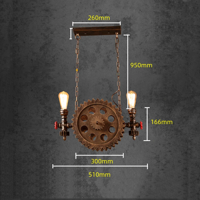 Винтажные подвесные лампы в стиле лофт освещение для шестерни труб бара