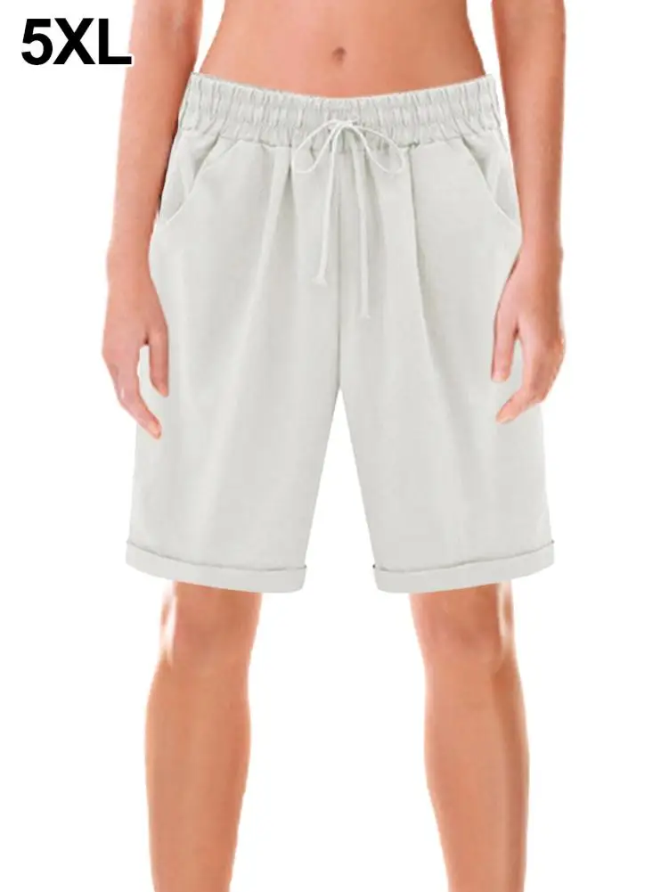 

Summer Breeches Shorts 2021 Cotton Casual Bermudas Solid Color Homme Classic Clothing Cotton Shorts Female