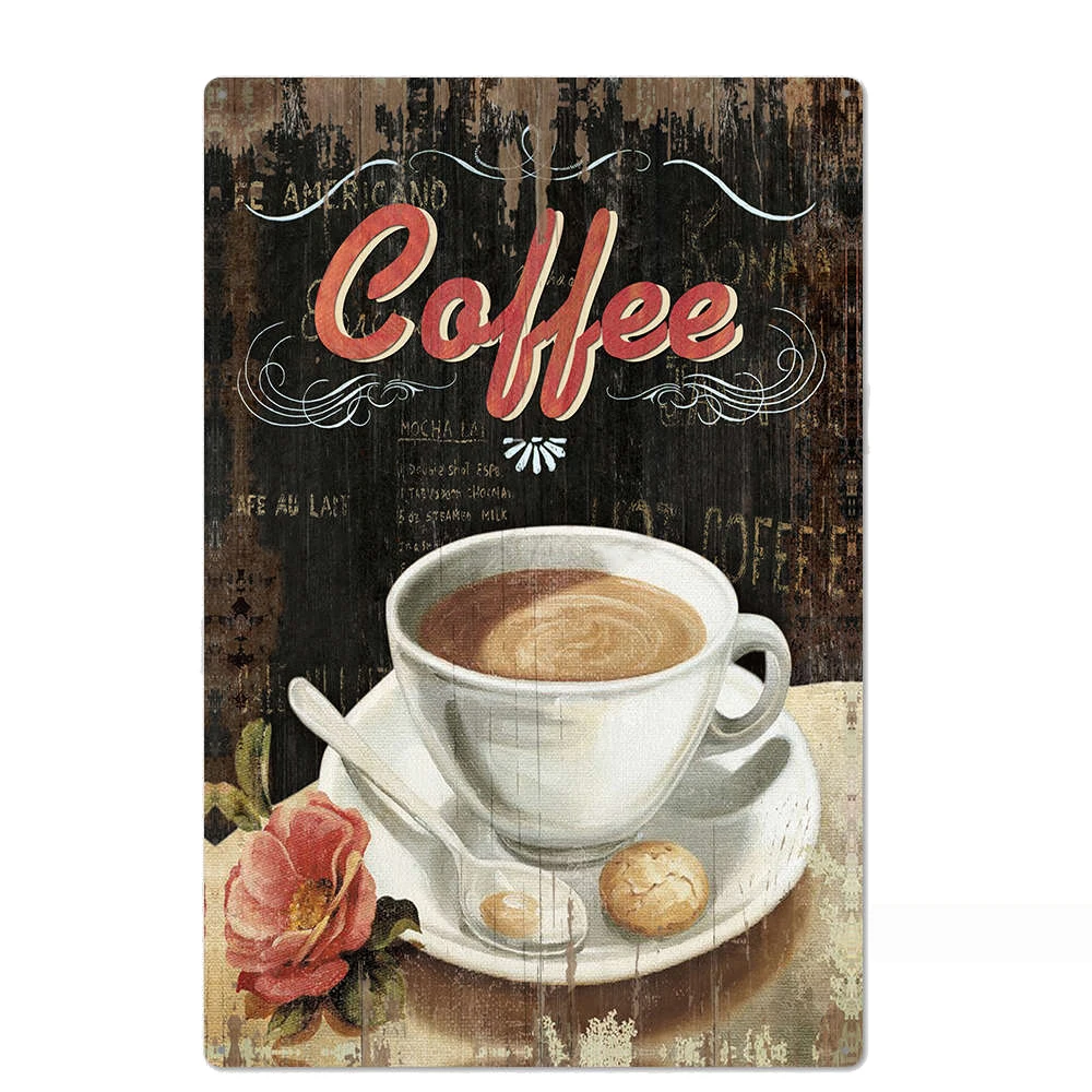 

Classic Metal Sign Warm Poster Coffee Shop Milk Tea Shop Metal Plate Retro Wrought Iron Painting Wall Stickers Can Be Customized