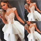 Атласное Вечернее платье с аппликацией, ТРАПЕЦИЕВИДНОЕ ПЛАТЬЕ с высоким воротом, без рукавов, без шлейфа, на молнии, большие размеры, на заказ