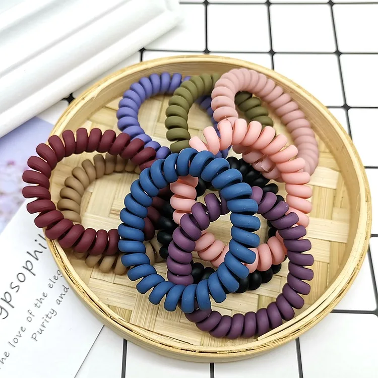 

Free shipping High Quality Scrub phone line hair ring girl adult hair tie hair rope electric wire rubber ring
