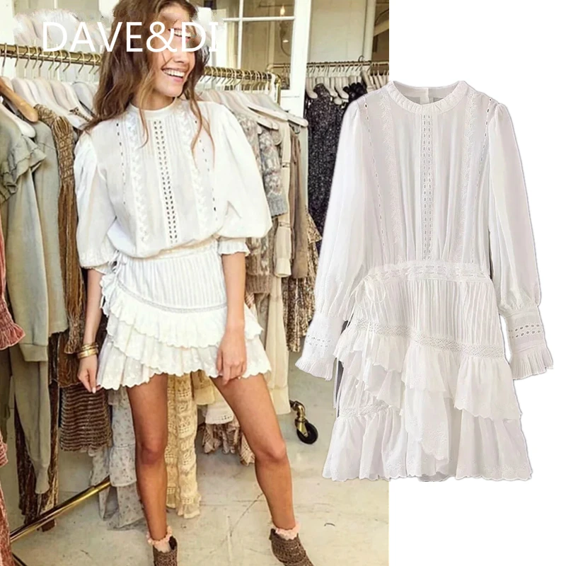 

Jenny&Dave summer dress women ins fashion blogger inide folk vintage lace ruffles elegantvestidos de fiesta de noche vestidos