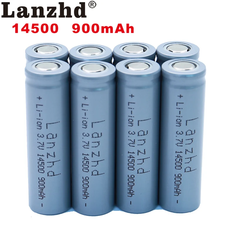 8 шт. 14500 900 мАч 3,7 В литий-ионные аккумуляторы AA батареи Li ion Cell для светодиодных фонарей, наушников, факелов и мышей.