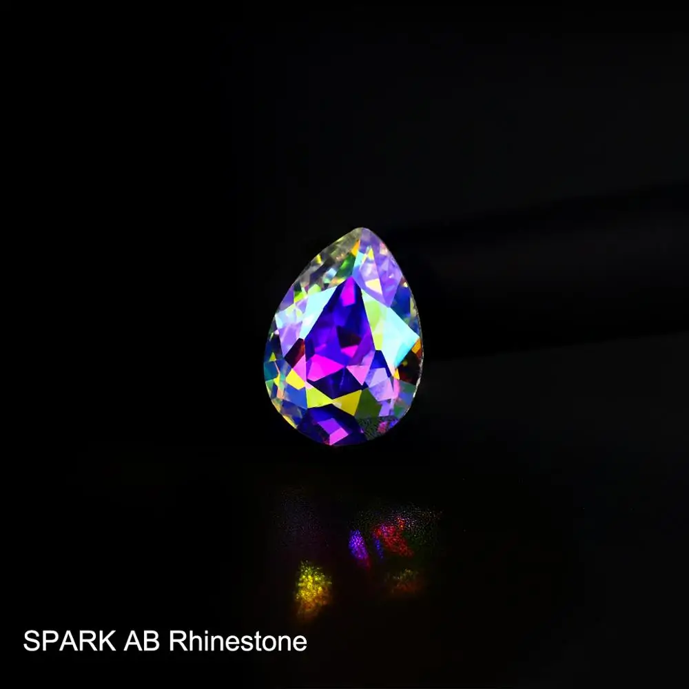 Кристалл AB Nail Art Алмазный страз каплевидные заостренные стразы аппликация для