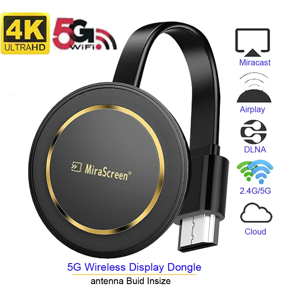 

Mirascreen G14 2.4G/5G Miracast 4K Wireless DLNA AirPlay TV Stick Wifi Display Mirrorr Dongle Receiver for IOS Android