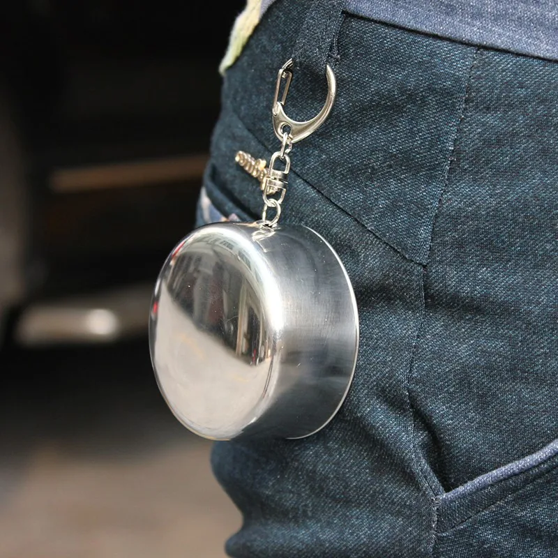 

140ml stainless steel portable three section folding cup