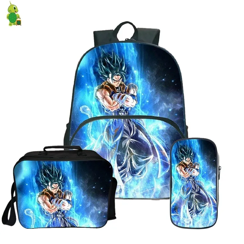 3 Dragon Ball Z Broly рюкзак Карандаш Чехол школьные сумки для подростков, для мальчиков и девочек, обед рюкзак 3 шт./компл. Детский рюкзак для путешествий - Цвет: 3