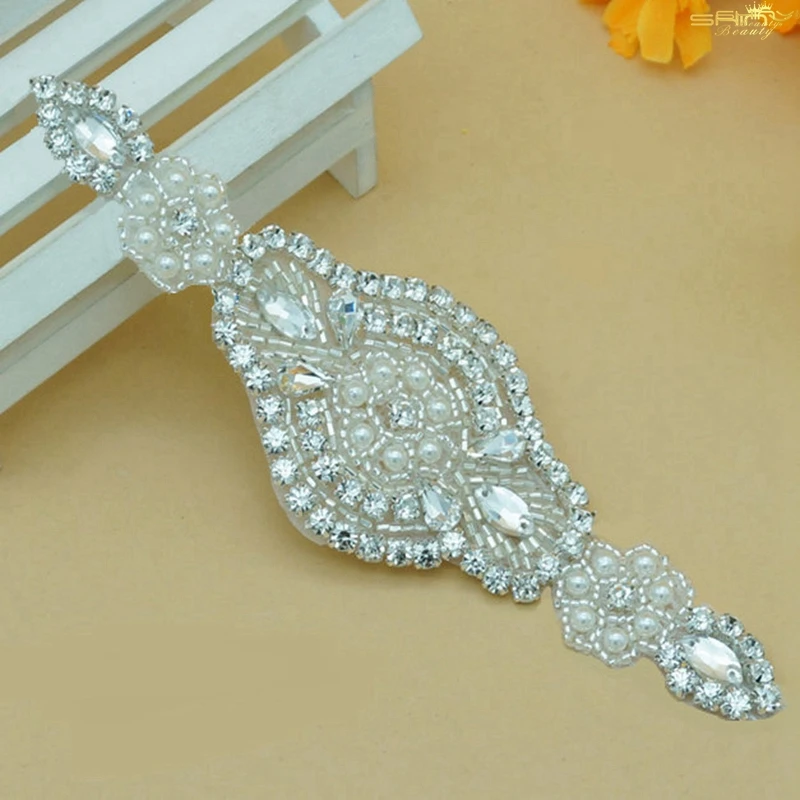 Роскошные стразы аппликация Лента Свадебная со стразами пояс для свадебного
