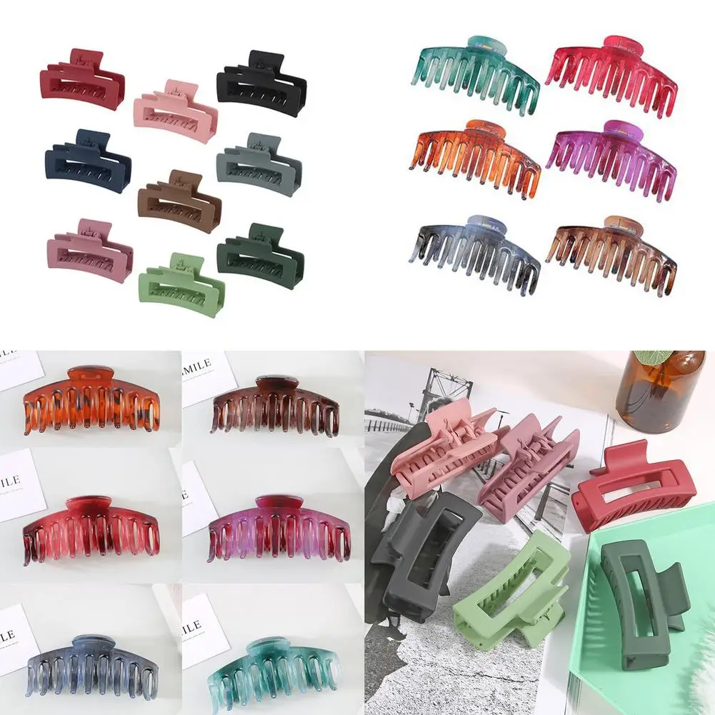 

Hair Clips Claw Retro Solid Color Claw Clip Large Barrette Crab Hair Claws Bath Clip Ponytail Clip For Women Girls Hair Styling