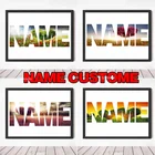 Персонализированные аниме плакаты с именем и надписью, рисунок любых картинок с именем детской комнаты, настенное искусство, украшение для дома