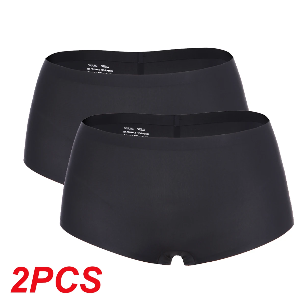 Black (2PCS) Женское нижнее белье, бесшовное нижнее белье, интимные трусики, боксеры, женское сексуальное нижнее белье, хлопковые трусики, Короткие безопасные шорты - Цвет: Black (2PCS)