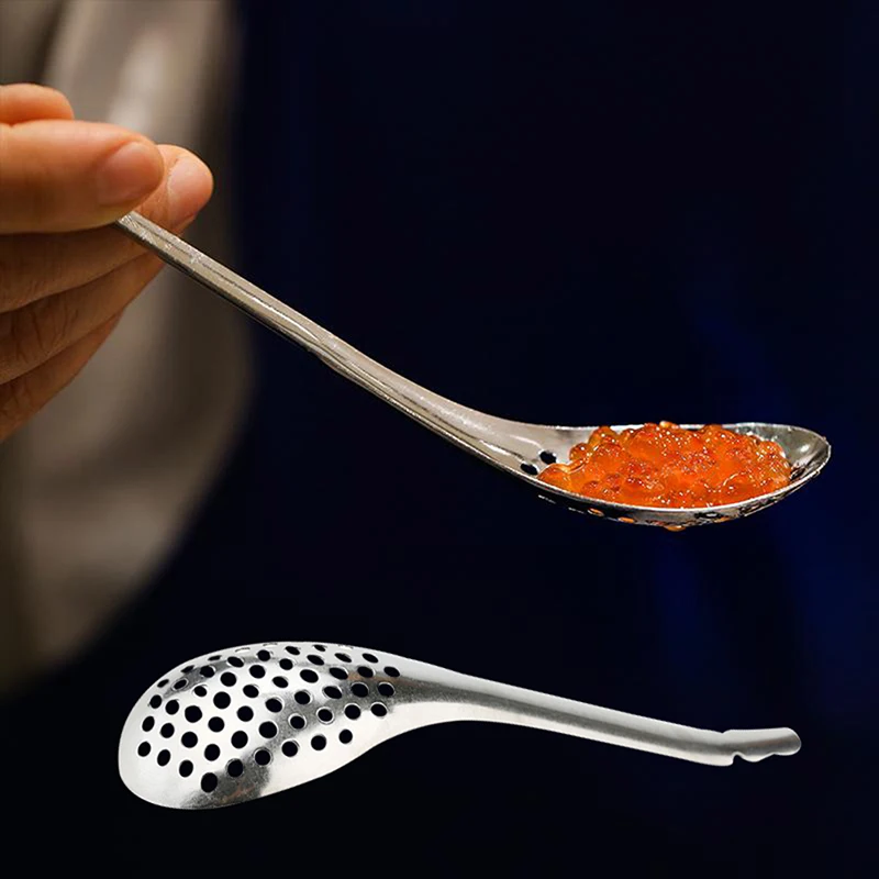 

56 Holes Caviar Spoon Useful Kitchen Cooking Gadgets Colander Egg Yolk