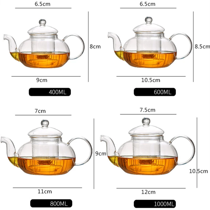

VILEAD Handmade Heat-Resistant Borosilicate Glass Thick Tea Pot Filter Chinese KungFu Tea Teapot Scented Afternoon Tea Accessory