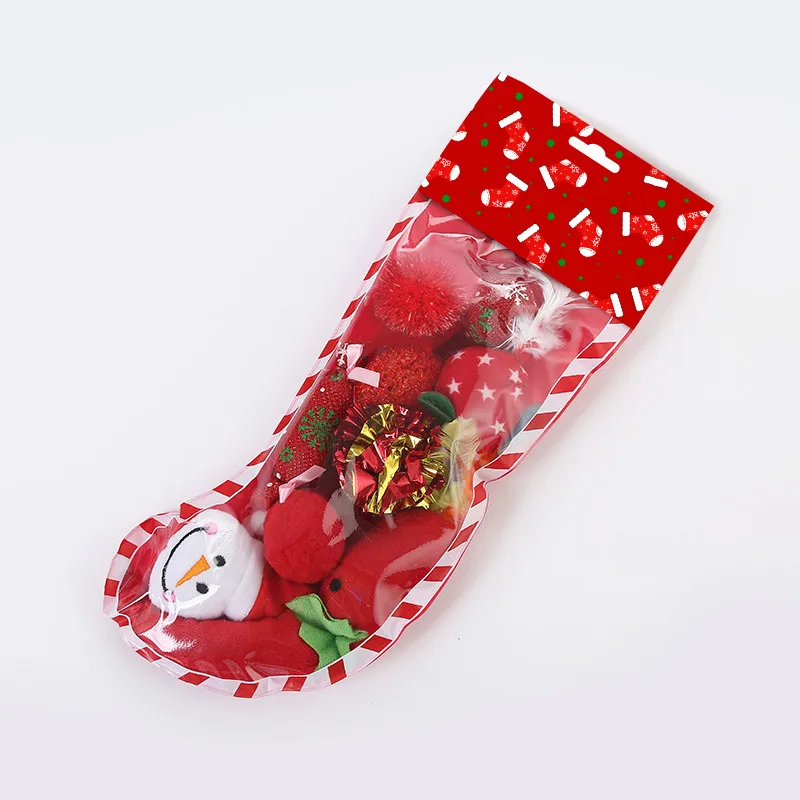 Cat Toy Christmas Socks Plush Padding Built-in Sound Device Elastic Line Mouse Decoration Pet Tool | Дом и сад