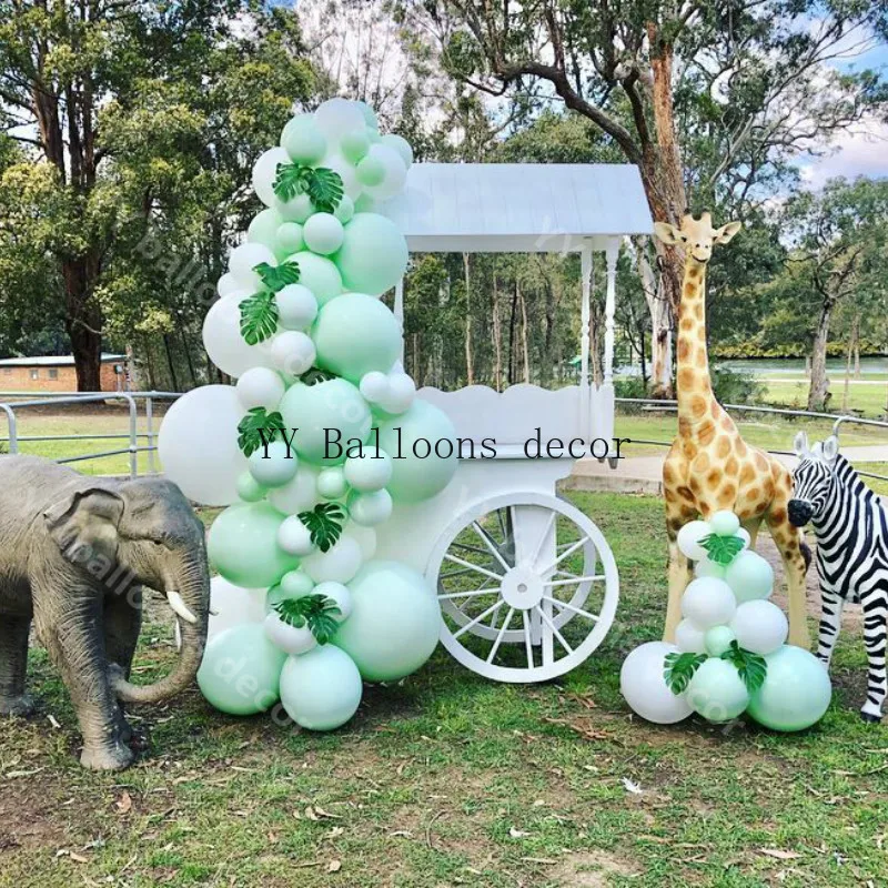 86 шт./компл. воздушный шар 1 Тиффани синяя белая Пастельная Арка свадебный фон для