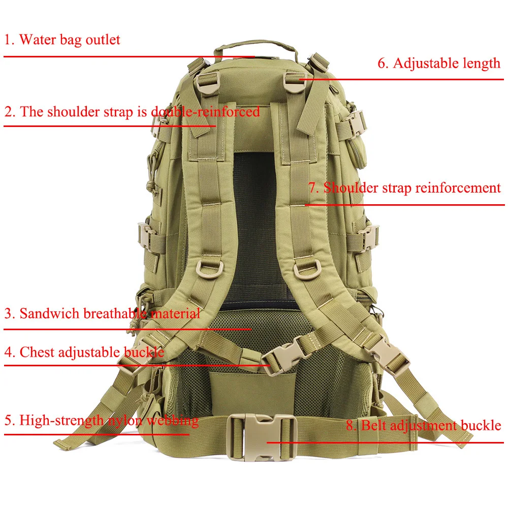 SINAIRSOFT 65L открытый полевой Многофункциональный тактический рюкзак ilitary Рыбалка водонепроницаемый Molle-Pack треккинг Охота-сумка