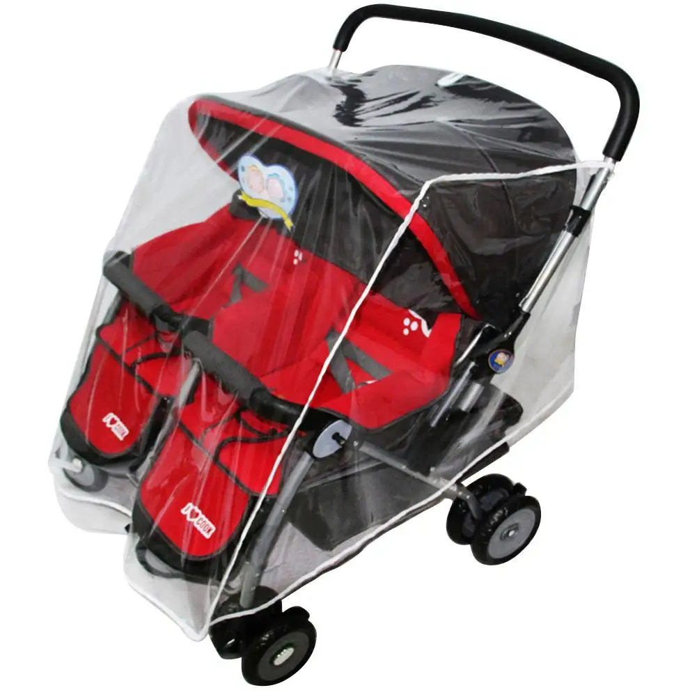 

Baby Pushchairs Rain Cover Stroller Raincoat For Twins Clear Stroller Rain Cover Waterproof Stroller Accessories Wind Dust Shiel