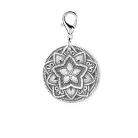 drop shipping five point flower necklaces long key chain antique silver plated bohemian handmade jewelry rustic
