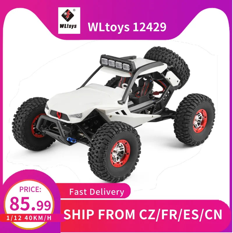 

WLtoys XK 12429 1:12 RC Car Crawler 40km/h High Speed 2.4G 4WD Electric Car with Head Lights RC Off-Road Car Gift for Kids Adult