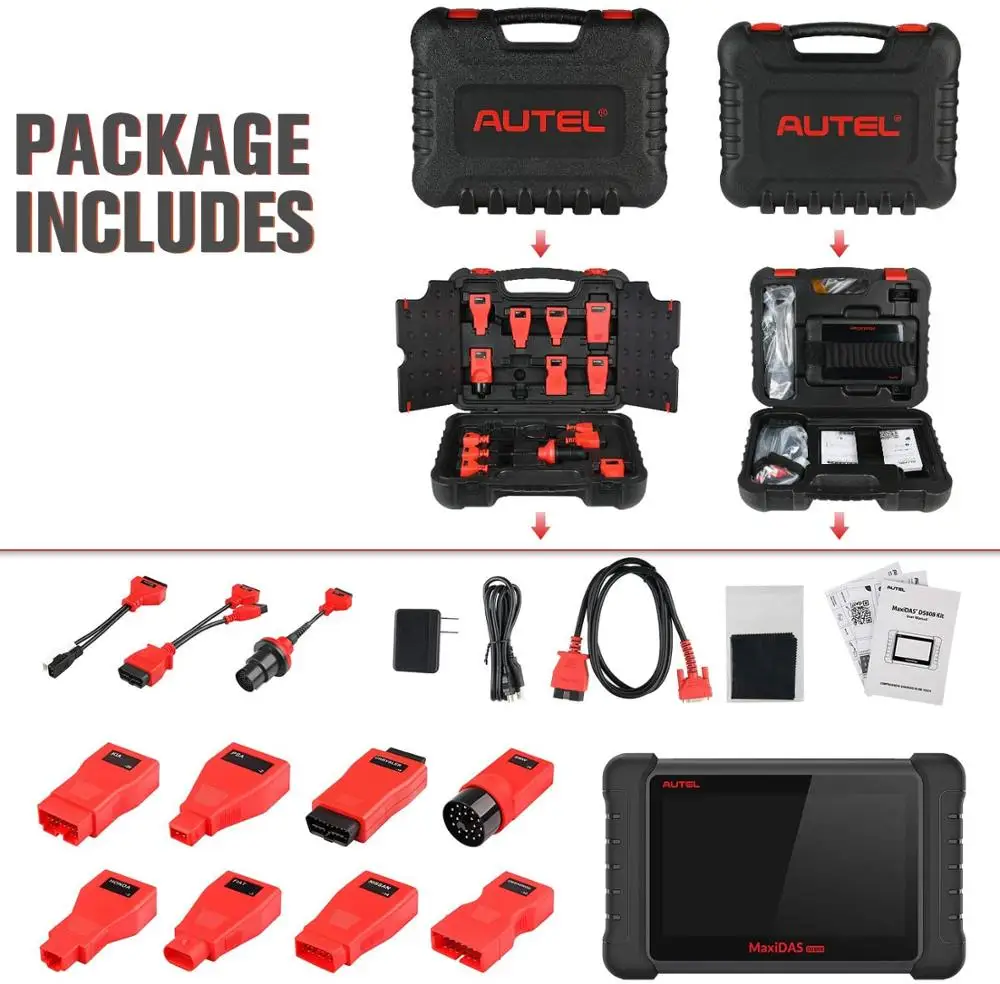 Система диагностики Autel DS808K OBD2 инструмент для автоматической считыватель ABS SRS EPB