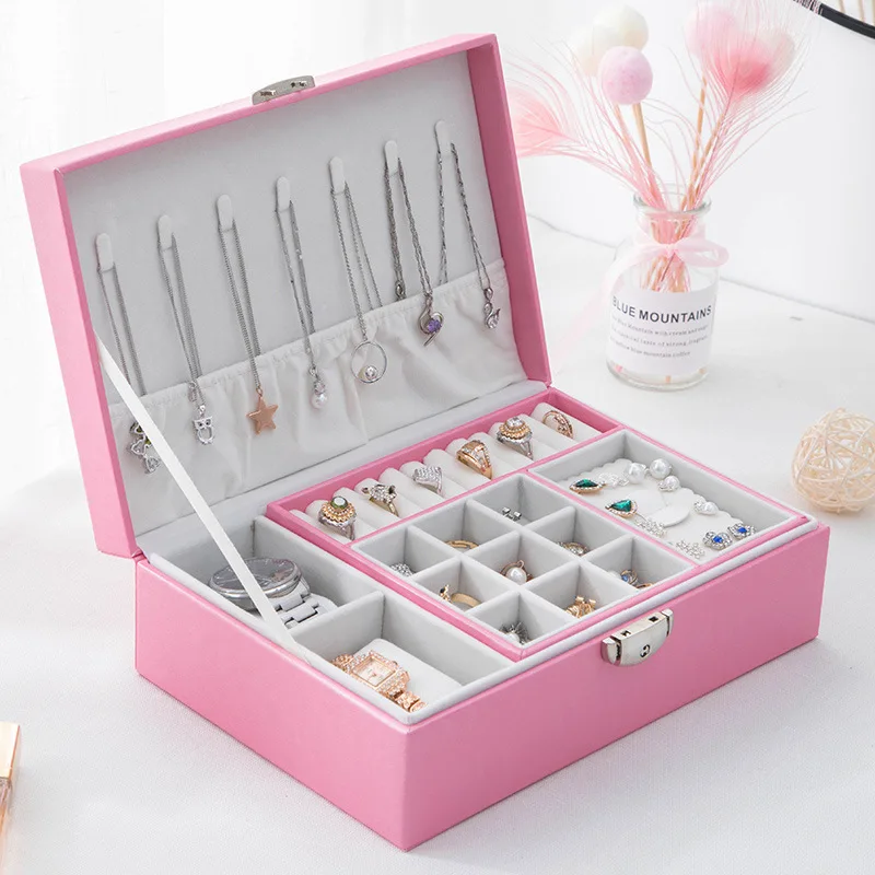 Simplicity Refreshing Jewelry Box Multifunction Earring Ring Jewelers Organizer Decorations Storage Packaging Casket Accessories