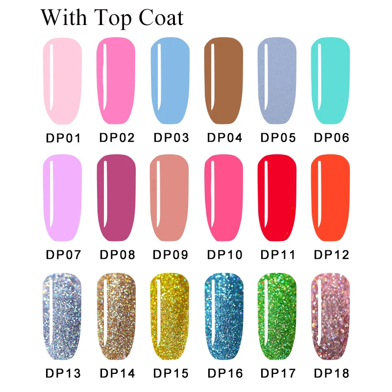10 бутылки/комплект погружения порошки для ногтей Базовое покрытие Цвет