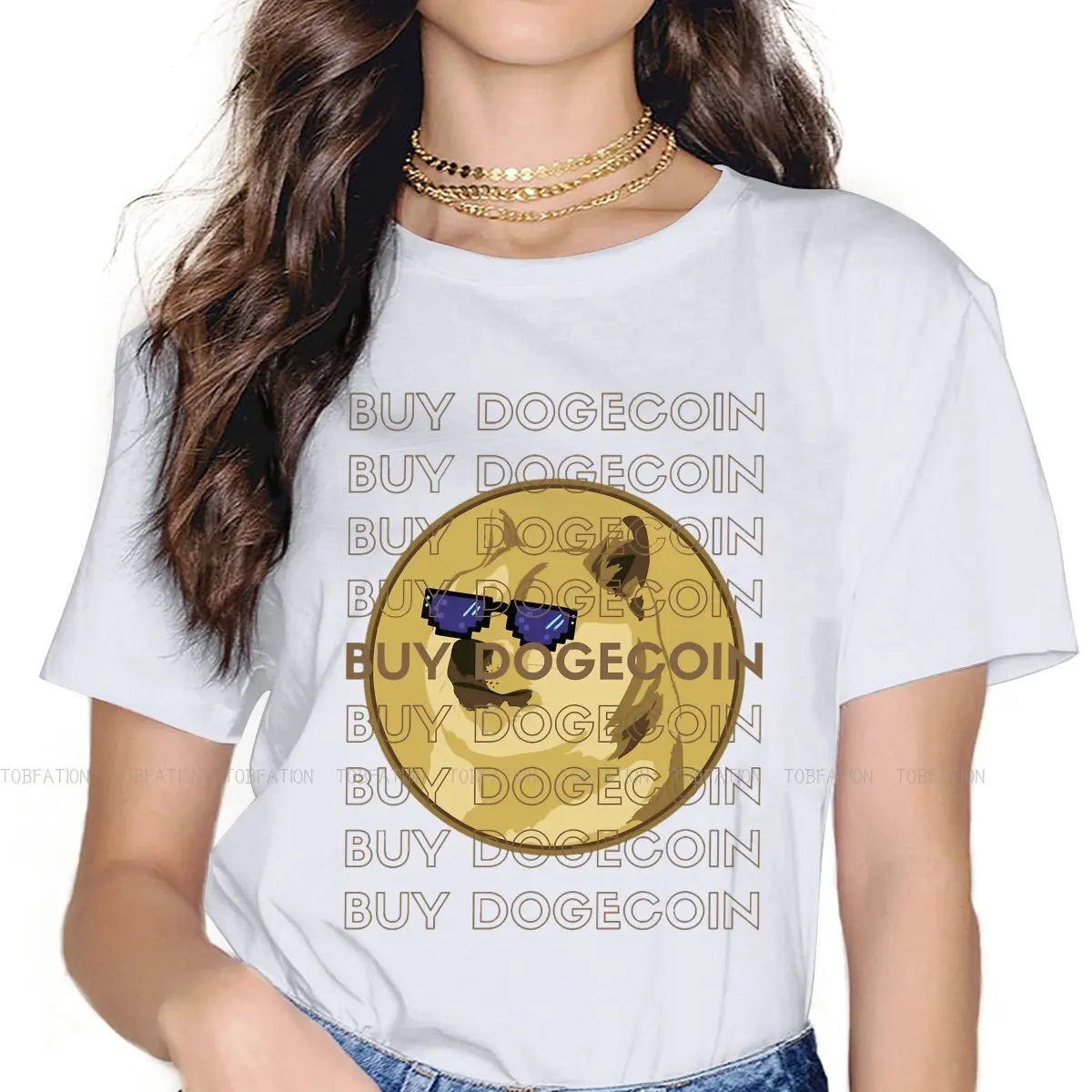Купить повседневную футболку Dogecoin DOGE криптовалюты блокировка блоков уличная