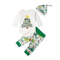 my first christmas baby girl boy clothes xmas outfits dinosaur print romper pants outfit 3pcs 0 18m tracksuit baby girls