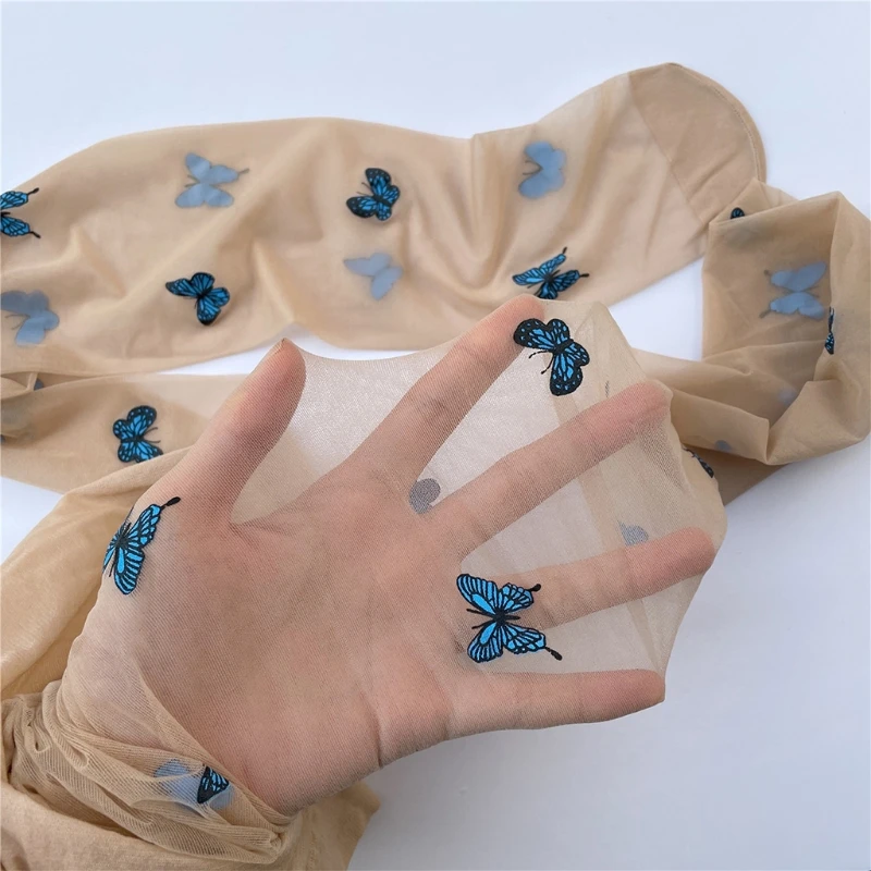 Колготки женские с принтом бабочек прозрачные ультратонкие бесшовные