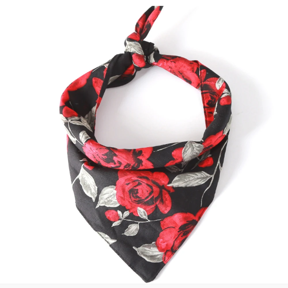 Треугольная бандана для животных Цветок розы нагрудники собака полотенце шарф