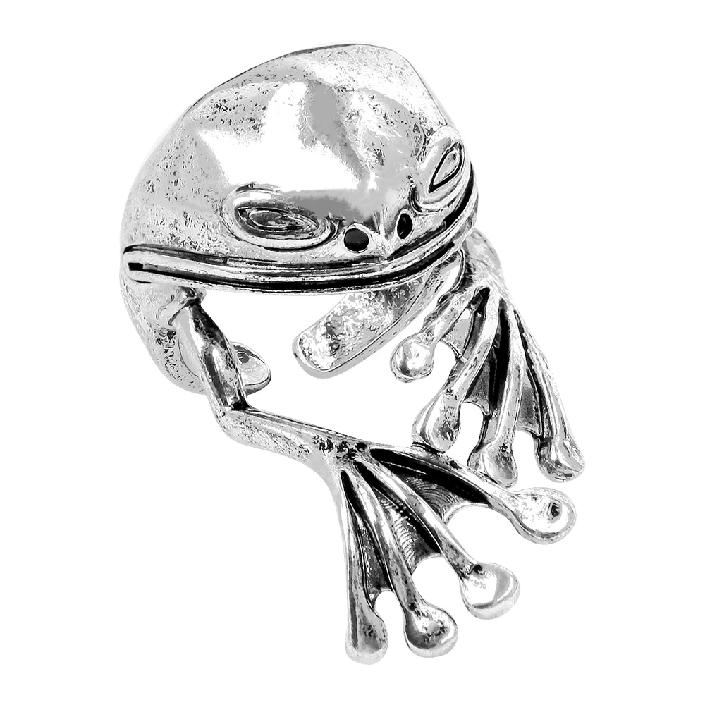 

Vintage Frog Rings for Women Girls Animal Open Cuff Ring Adjustable Luxury Ring Silver Plated Gothic Jewelry