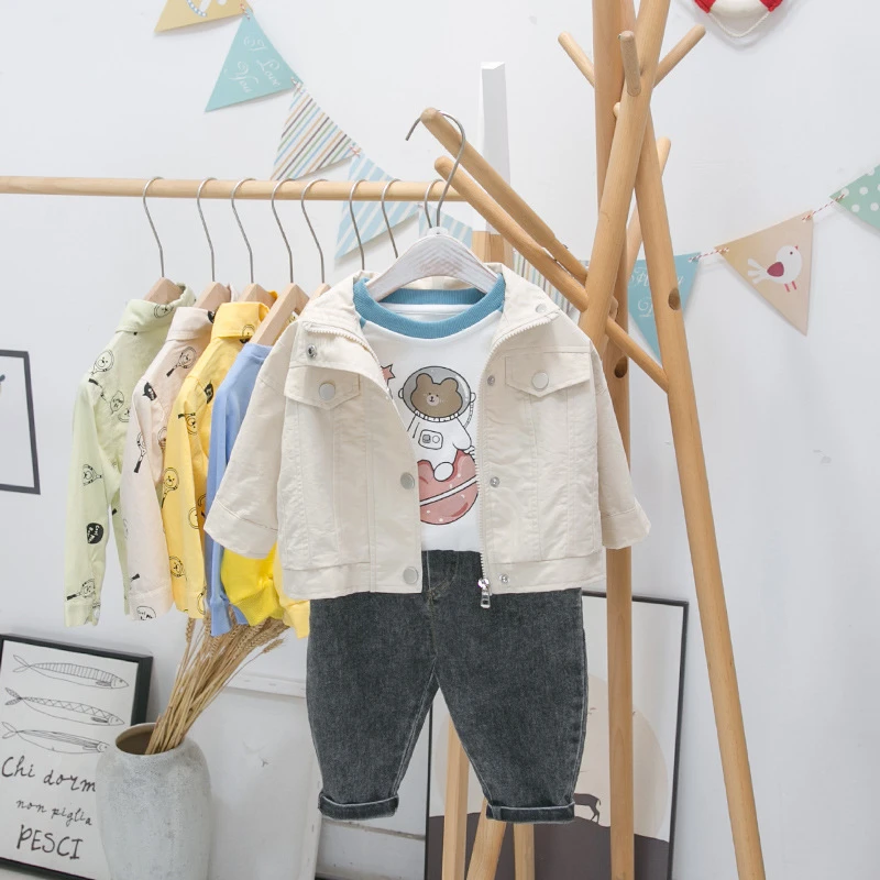 

2 3 4 5 Y Baby Boys Korean Style Jacket Kids Casual Loose Coat Autumn Fashion Solid Letter Print Jackets For Boy Kids Clothing