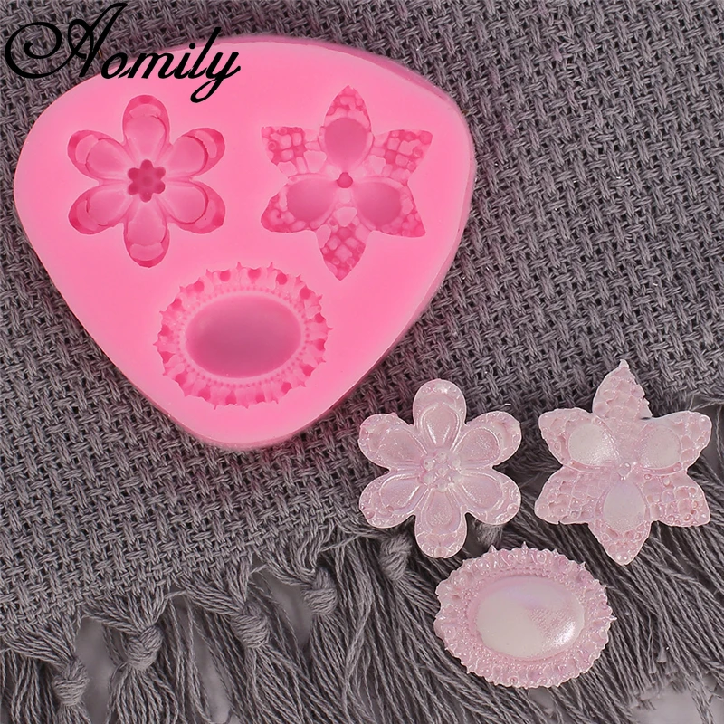 Aomily 3D Orchid Flower Cake Silicone Molds Fondant Decorating Chocolate Candy Mold Resin Clay Baking Mould Ice Cube | Дом и сад